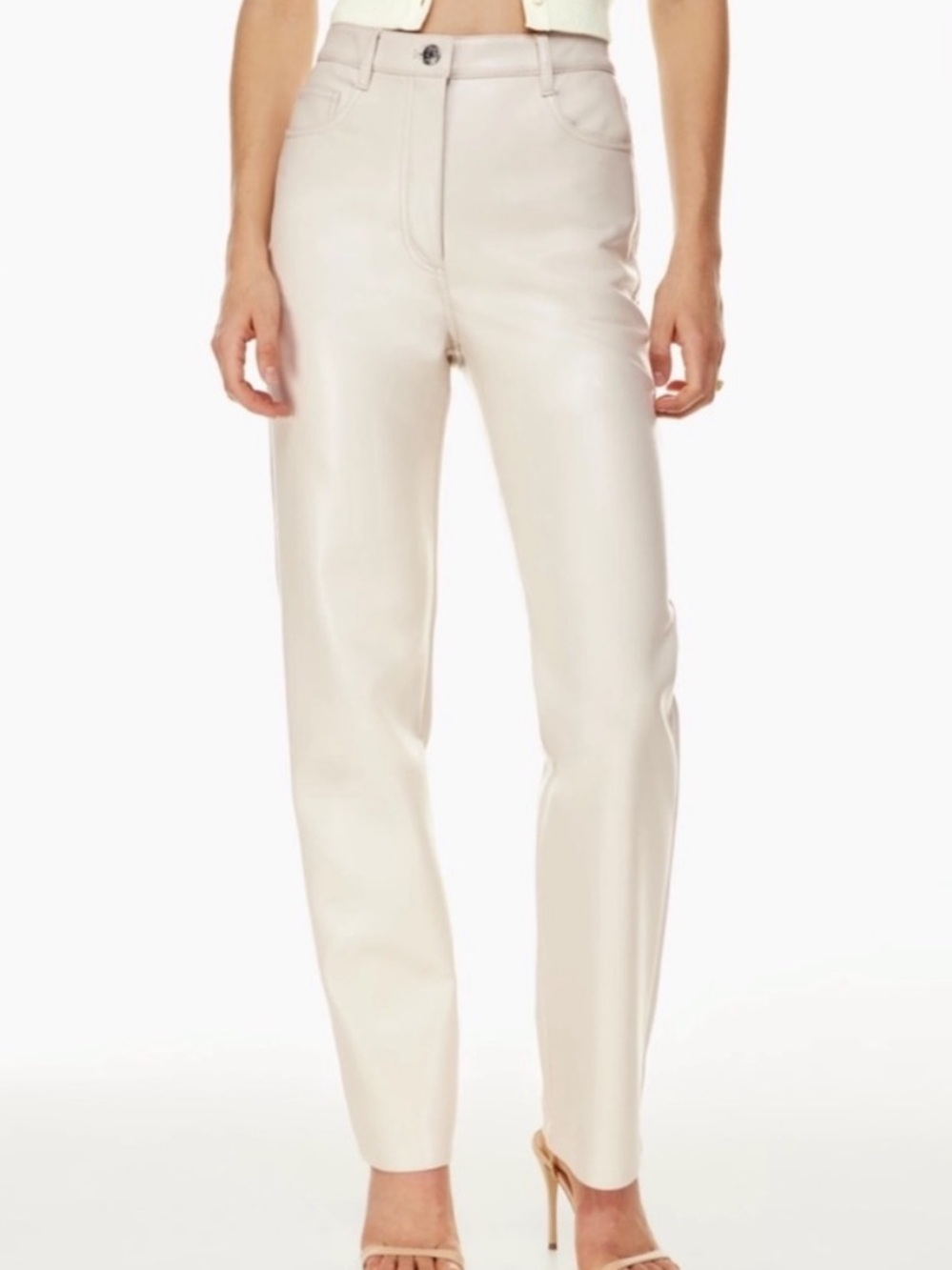 Aritzia Wilfred The Melina High-Rise Vegan pants in ivory size 2